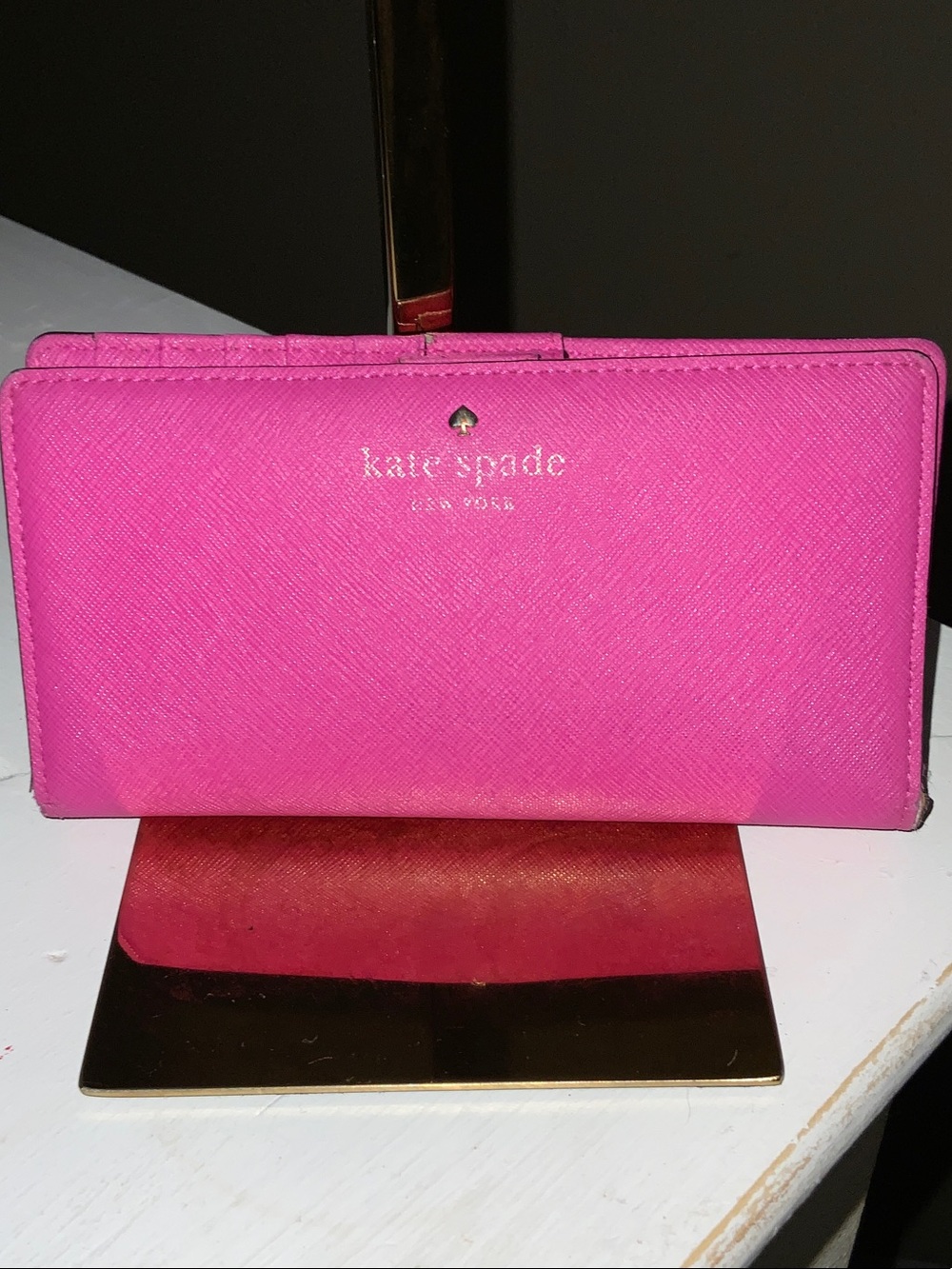 kate spade Bright Pink Saffiano Continental Wallet